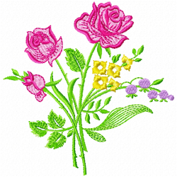 Flowers And Tree Embroidery Design 6